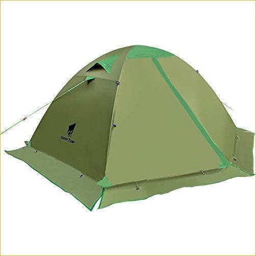 素晴らしい価格 Tent Backpacking Season 4 Person 2 for Tent Camping GEERTOP Double Set Easy - Travel Climbing, Hiking, Hunting, Outdoor for Waterproof Layer その他テント