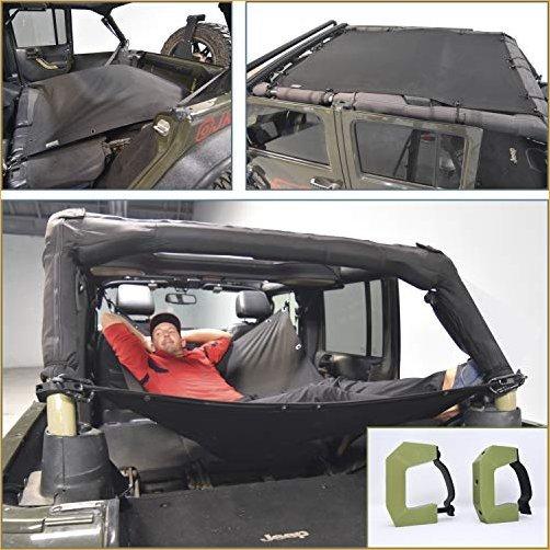 ショッピ JKloud Hammock fits Jeep Wrangler Roof On or Off Multipurpose Sunshade  and Cargo Cover. Adjustable Hammock， Eclipse Sunshade， Military Spec  