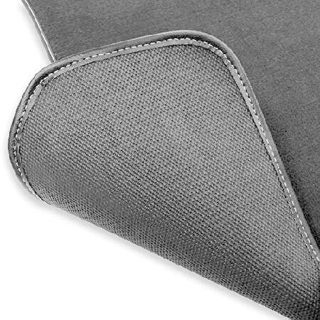 安心 Lloyd Mats Heavy Duty Premium Black and White Vinyl Binding Carpeted フロアマット for コルベット C8 2020-ON Coupe Only (Charcoal