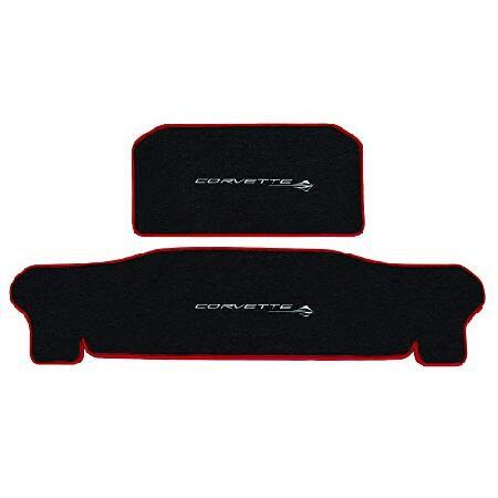 超目玉枠 Lloyd Mats Heavy Duty Premium Red and Black Vinyl Binding Carpeted フロアマット for コルベット C8 2020-ON Coupe Only (Charcoal