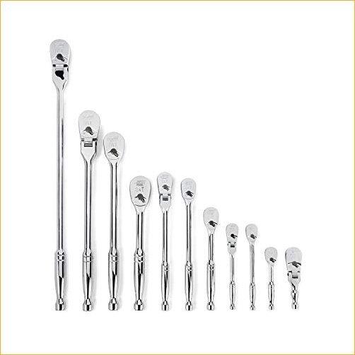 GEARWRENCH 11 Piece 4", 8"  2" Drive 84 Tooth Mixed Teardrop Ratchet Set 81296A-07 並行輸入品