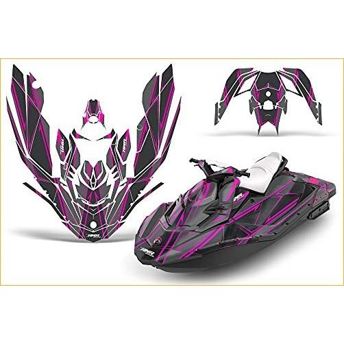 AMR Racing Jet Ski Graphics kit Sticker Decal Compatible with Sea-Doo Spark 2-up 2014-2018 - Shocker Pink グラフィックキット  並