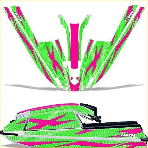 AMR Racing Jet Ski Graphics kit Sticker Decal Compatible with Kawasaki 440 550 JS SX 1982-1995 - Zooted Pink Green グラフィックキッ