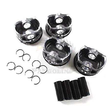 PANGOLIN 4x Piston ＆ Rings Set Assembly with 4PCS Connect Rods