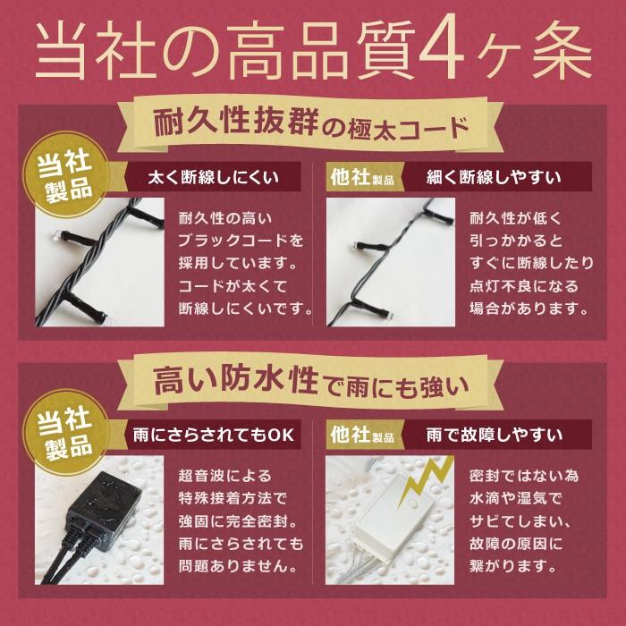 LRKストレートライト100球 ブラックコード【LRK100】白・赤色4セット LRKストレートライト100球 ブラックコード【LRK100】 - クリスマス
