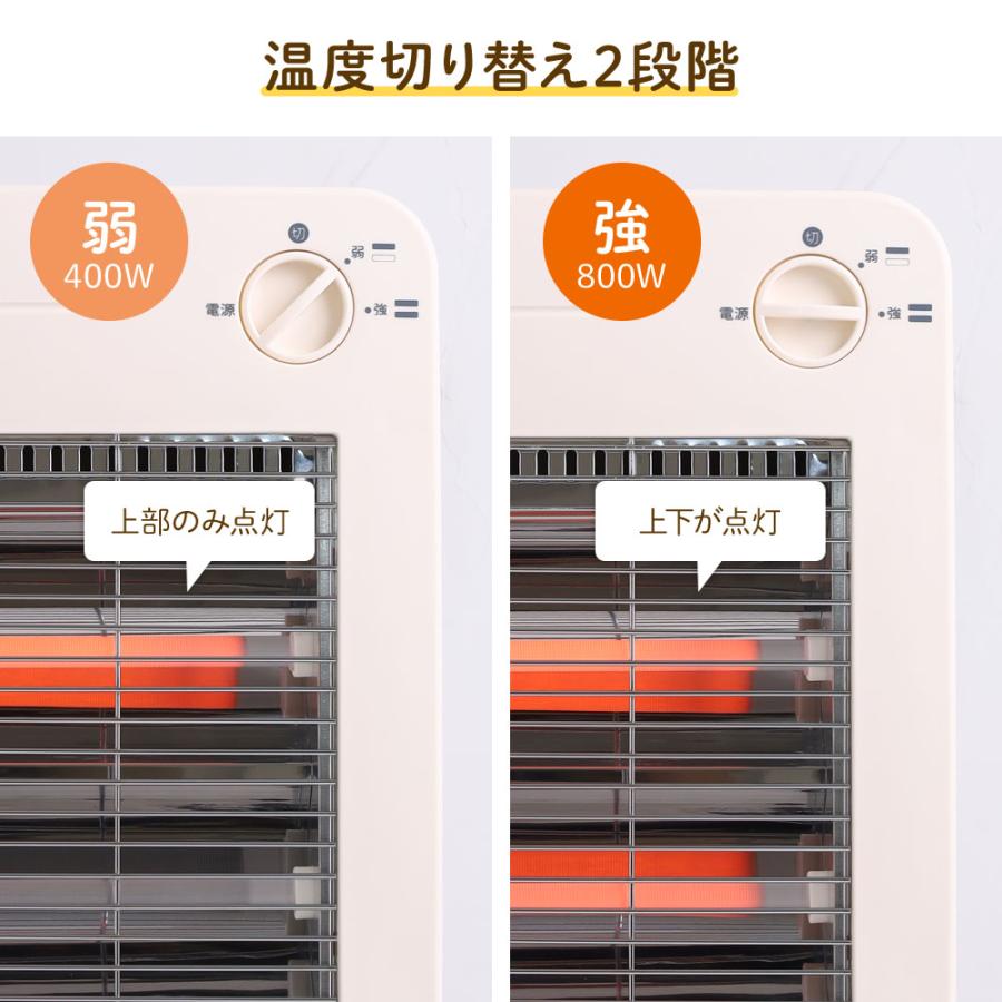 電気ストーブ 小型 800W ヒーター 電気ヒーター 省エネ 速暖 温度切替