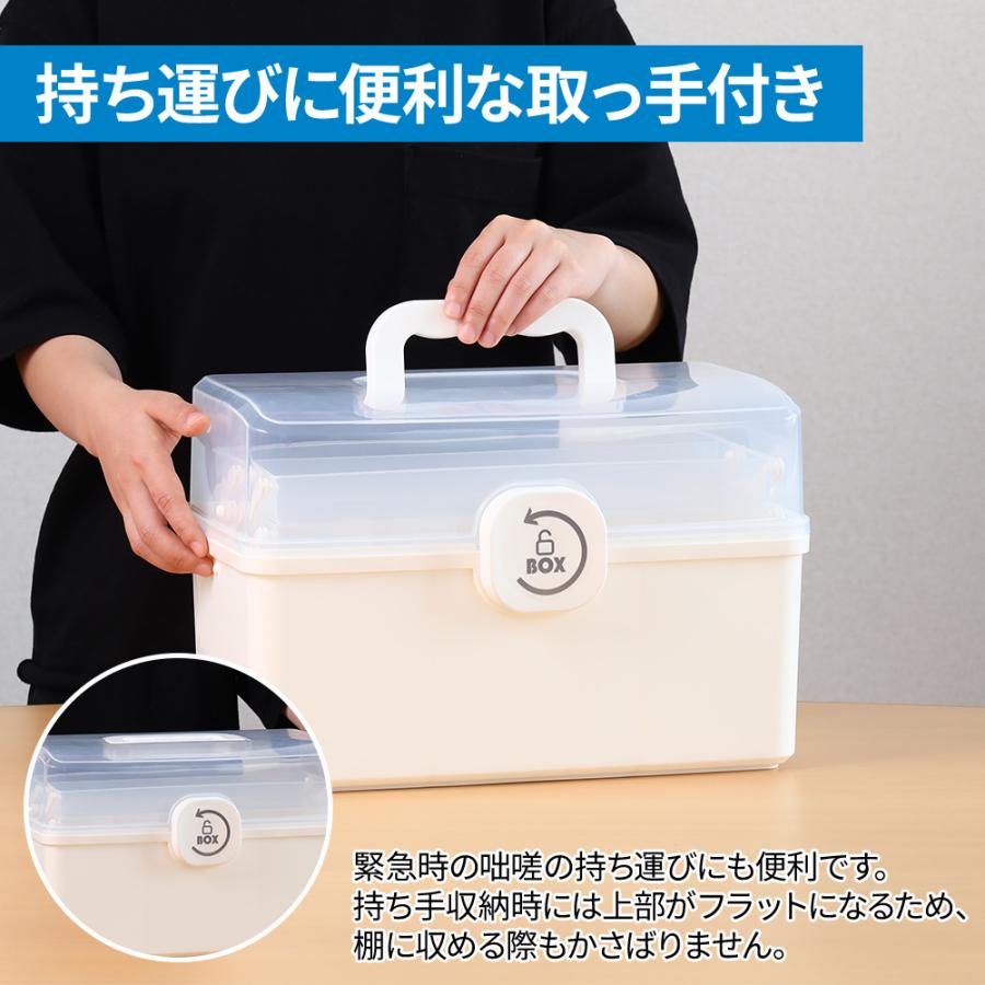 救急箱 大容量 薬箱 おしゃれ 北欧 かわいい 家庭用 収納 救急ボックス おすすめ 小物入れ 薬ケース プラスチック お薬ボックス Lサイズ ...