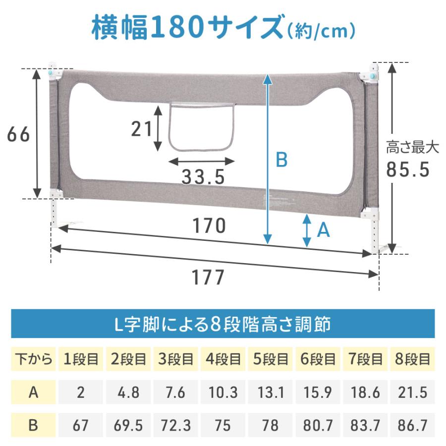 ベッドガード 転落防止 ベッドフェンス ベビーガード ハイタイプ