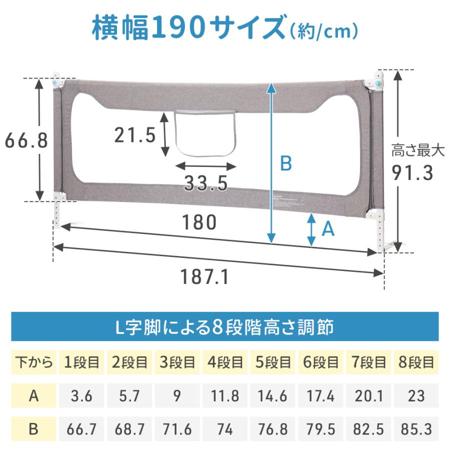 ベッドガード 転落防止 ベッドフェンス ベビーガード ハイタイプ