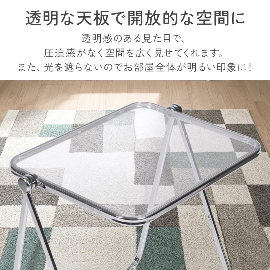 クリアテーブル おしゃれ 折りたたみ クリアデスク 透明 韓国 軽量