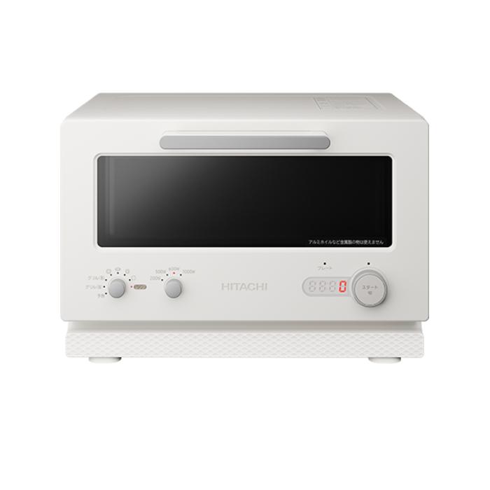 日立 トースター レンジ 電子レンジ 単機能 フラット トースターレンジ フラットタイプ ダイヤル 2枚焼き 4549873202785 MRT-F100 hitachiの画像
