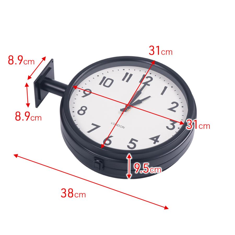 両面時計 壁掛け時計 掛け時計 静音 両面 時計 壁掛け ダブルフェイス