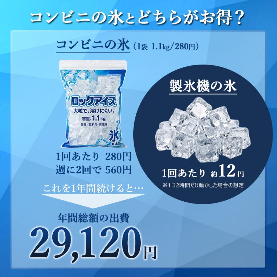 製氷機 家庭用 小型 高速 自動製氷機 自動洗浄 選べる 氷サイズ 高速