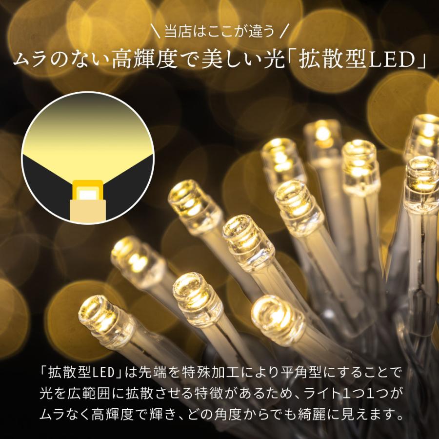 ツリーライト クリスマスツリー LEDライト 電飾 電池式 乾電池 150球 イルミネーションライト イルミネーション 部屋 壁 12m 屋外 室内 イルミ ツリー 飾り led | ブランド登録なし | 02