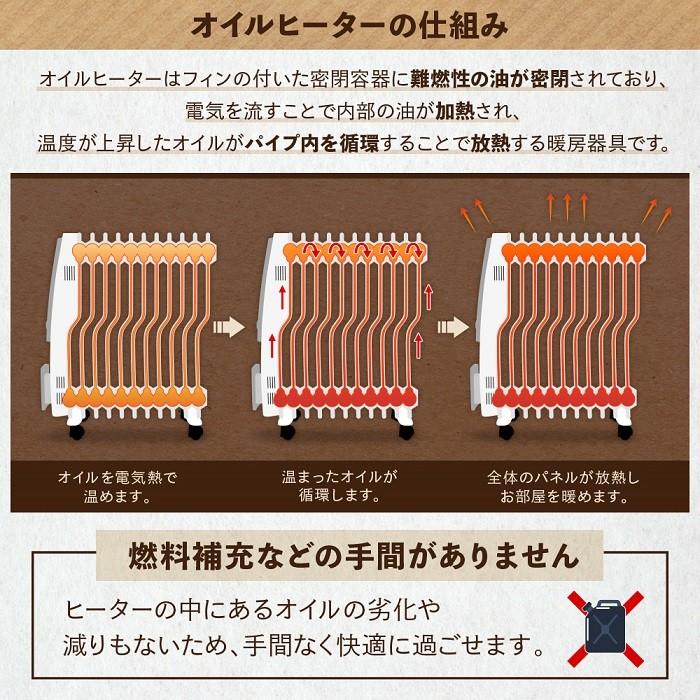 オイルヒーター 10畳 ヒーター 省エネ 電気ヒーター 電気ストーブ