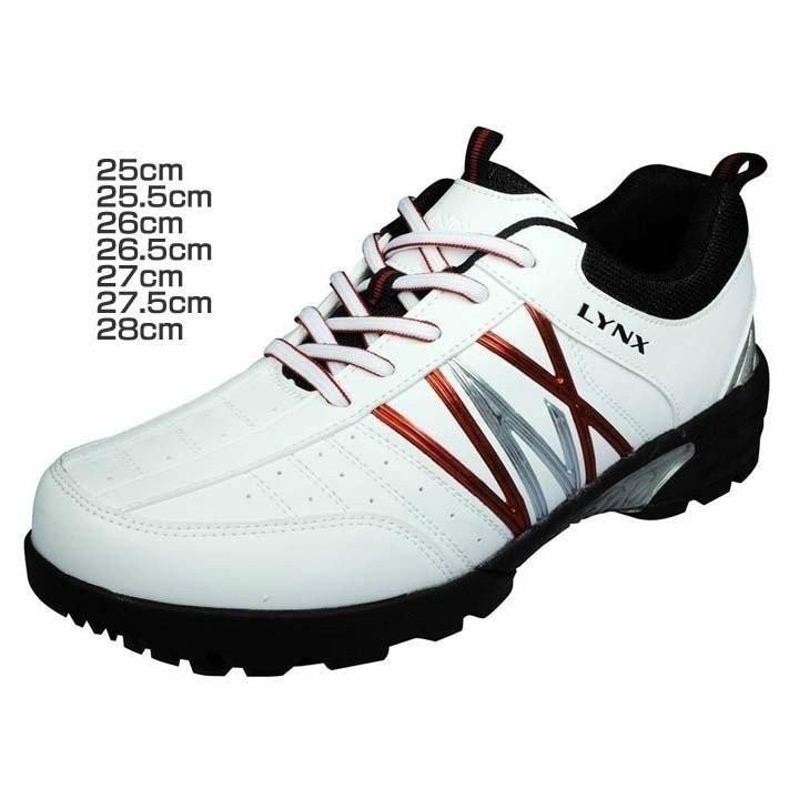 お求めやすく価格改定 ゴルフシューズ スパイクレス メンズ ゴルフ シューズ ゴルフ用品 Lynx スパイクレスシューズ ホワイト Lxsh 7569 リンクス Riosmauricio Com