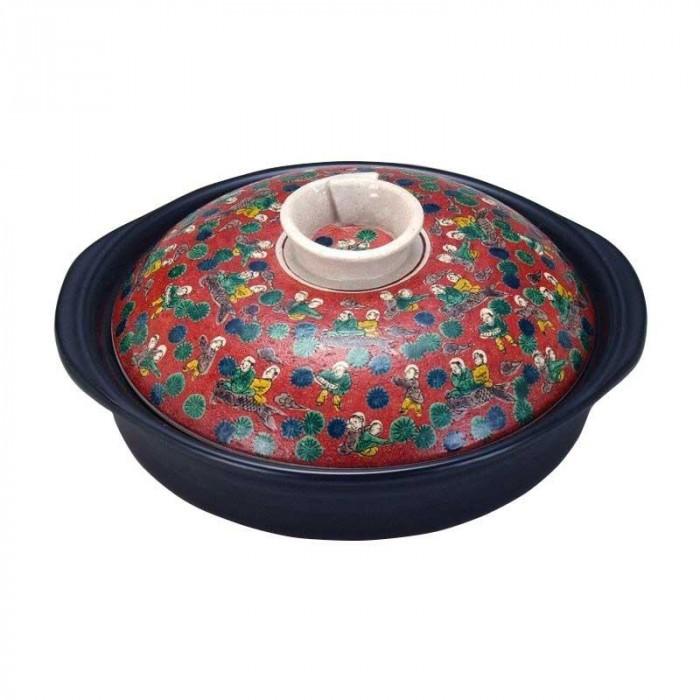 九谷焼 花九谷作 9号土鍋 木米 N152-09