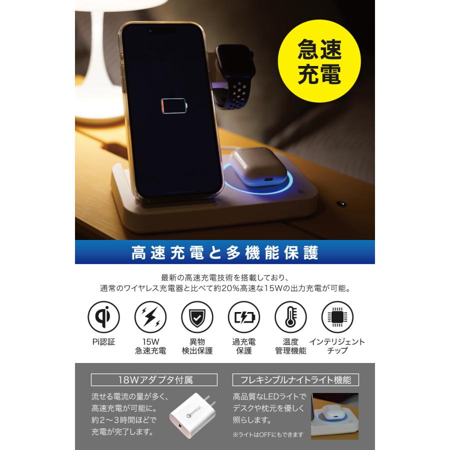3in1じゃなくて4in1!! 】 ワイヤレス充電器 ＼ランキング1位獲得☆／ 4