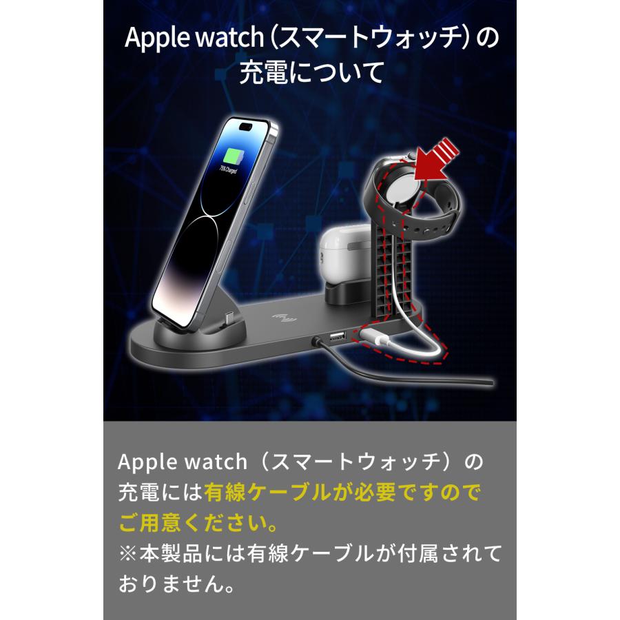 6in ワイヤレス充電器 4台同時に充電可能！ iPhone ワイヤレス 充電器