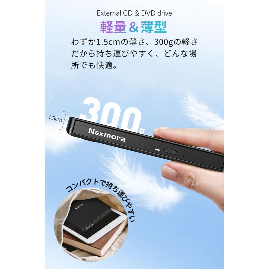 2026新定番・高速読取×低騒音】 cd dvdドライブ 外付け dvd ドライブ 