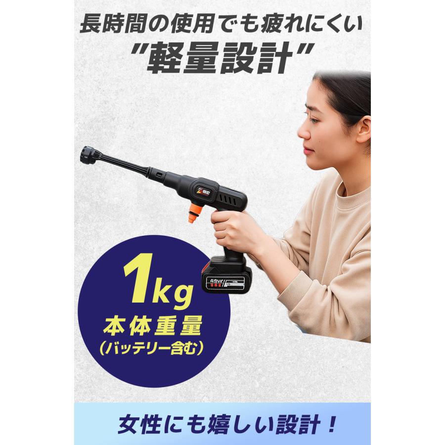 軽量＆コンパクト！ 10点セット 高圧洗浄機 コードレス 充電式 【最強