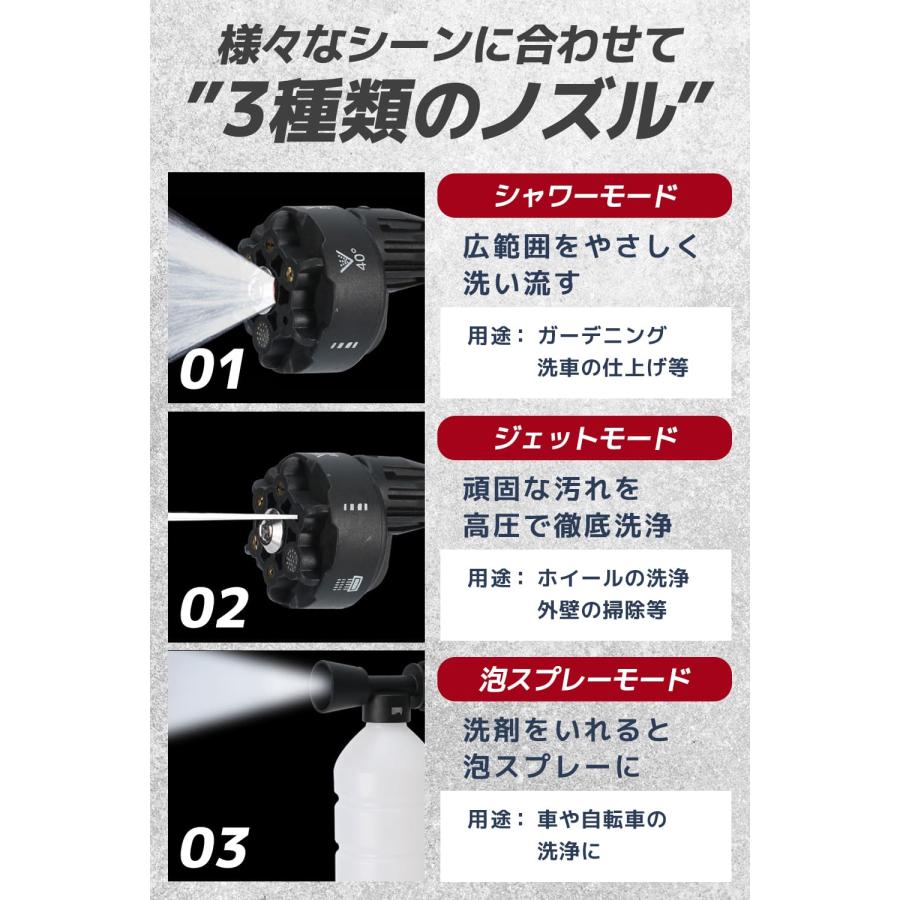 軽量＆コンパクト！ 10点セット 高圧洗浄機 コードレス 充電式 【最強
