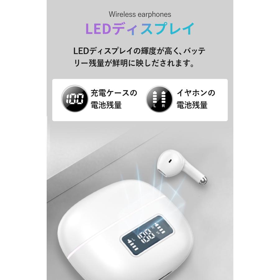 Bluetoothイヤホン ワイヤレスイヤホン IPX7防水 最大60時間再生 2026