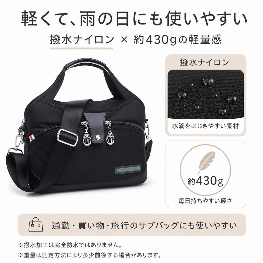 ショルダーバッグ レディース 人気 ナイロン 軽量 撥水 2way 斜めがけ
