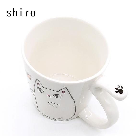 にゃん屋 猫3兄弟 しっぽマグカップ ネコ 黒猫 白猫 三毛猫 マグ 陶器