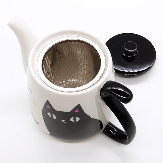 にゃん屋 猫 3兄弟 しっぽポット Kuro ティーポット ねこ ネコ にゃん屋 猫 3兄弟 しっぽポット Kuro ティーポット ねこ ネコ