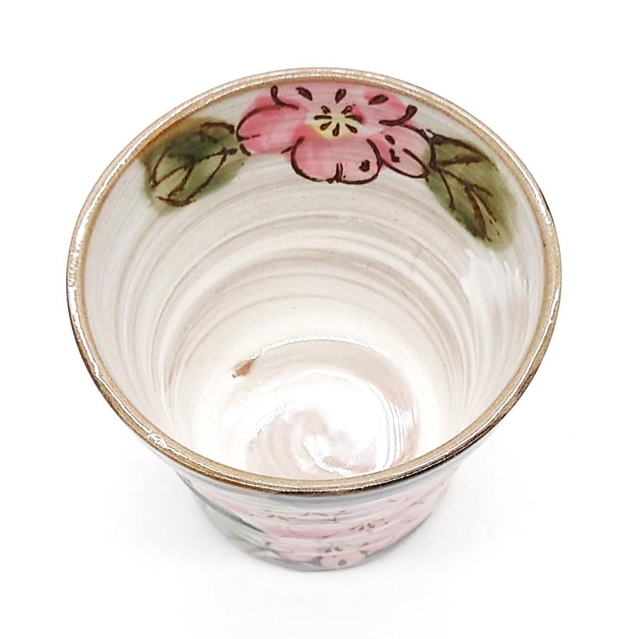 美濃焼 花花 黒 フリーカップ 陶器 おしゃれ 花柄 酎ハイ ロックカップ