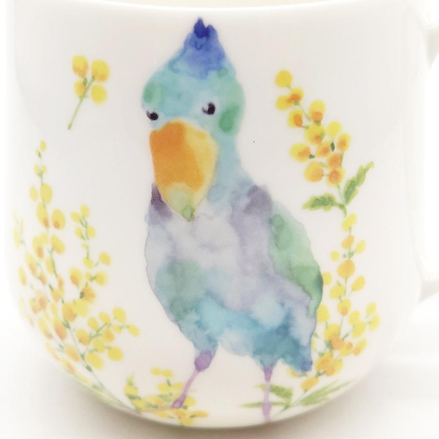 季節の絵柄 陶器 セラミック藍 ミニョン マグカップ ハシビロコウ おしゃれ かわいい