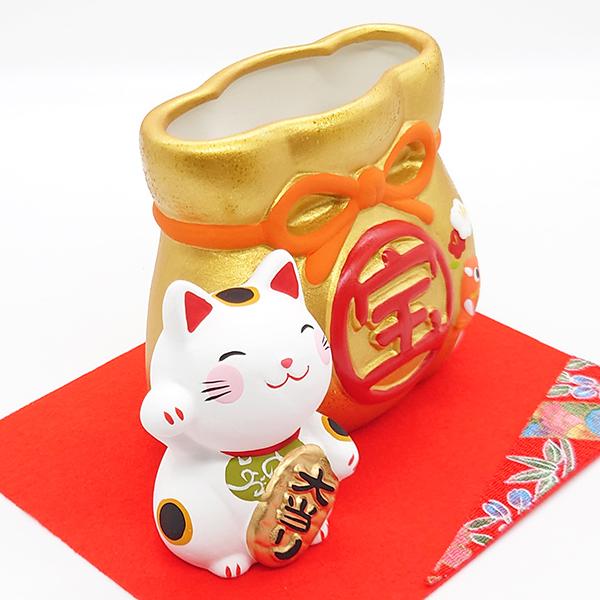 リュウコドウ 招き猫 宝くじ入れ 当選祈願 大当たり 金運 幸運 ネコ 猫