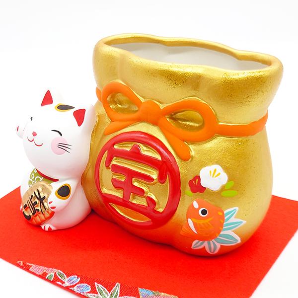 リュウコドウ 招き猫 宝くじ入れ 当選祈願 大当たり 金運 幸運 ネコ 猫