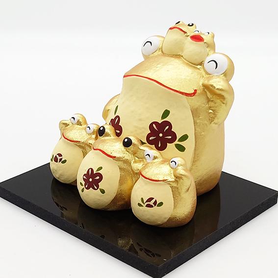 リュウコドウ 金運を六 む かえる カエル 縁起物 置物 陶器 金運 風水