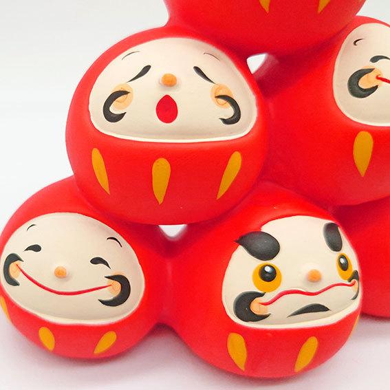 幸福団子 だるま 縁起物 開運 置物 小さい コンパクト 卓上 和雑貨 