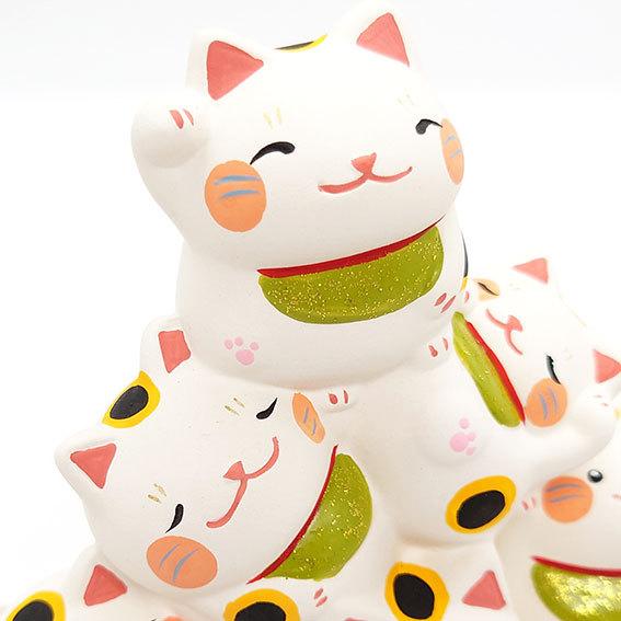 リュウコドウ 幸福団子 招き猫 ねこ ネコ 猫 縁起物 開運 置物 小さい