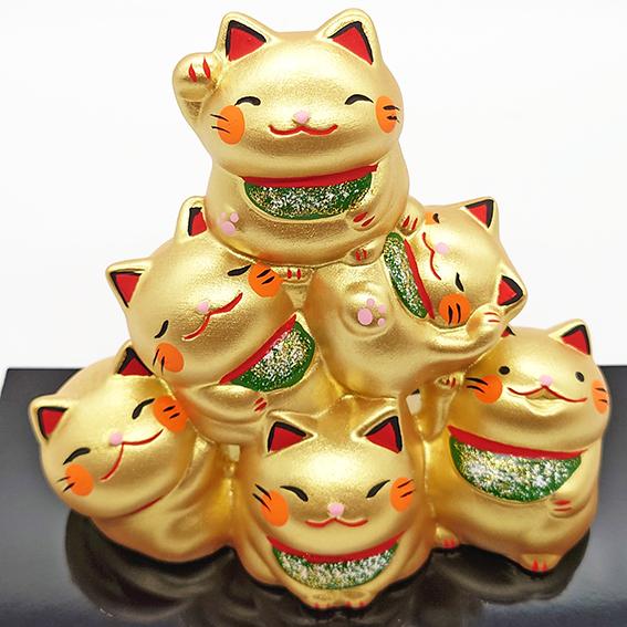 縁起物) 夫婦愛和猫 招き猫 猫の置物
