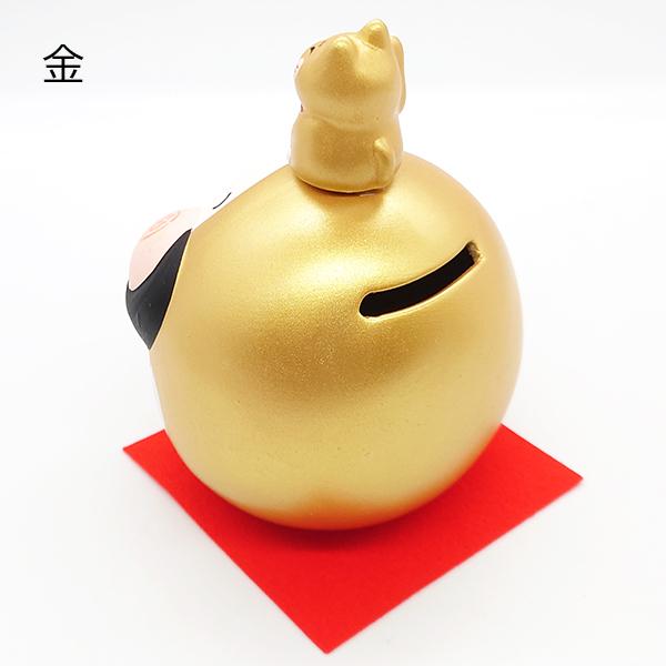 わちふぃーるど 手塗り 陶器製 猫だるま貯金箱 金 【公式通販】