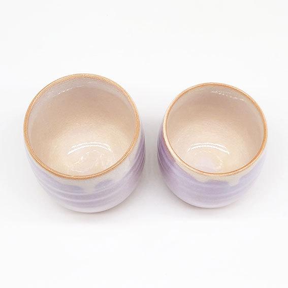 萩陶苑 萩焼 夫婦湯呑 萩むらさき 湯呑み 湯呑 ペア お茶碗 茶碗
