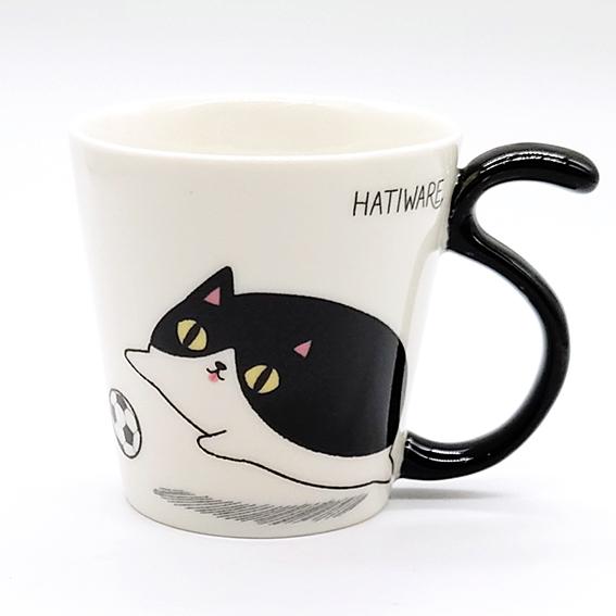 にゃん屋 となりの3兄弟 しっぽマグカップ hatiware ネコ ハチワレ猫