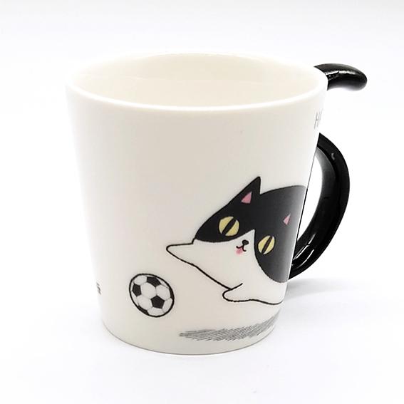 にゃん屋 となりの3兄弟 しっぽマグカップ hatiware ネコ ハチワレ猫