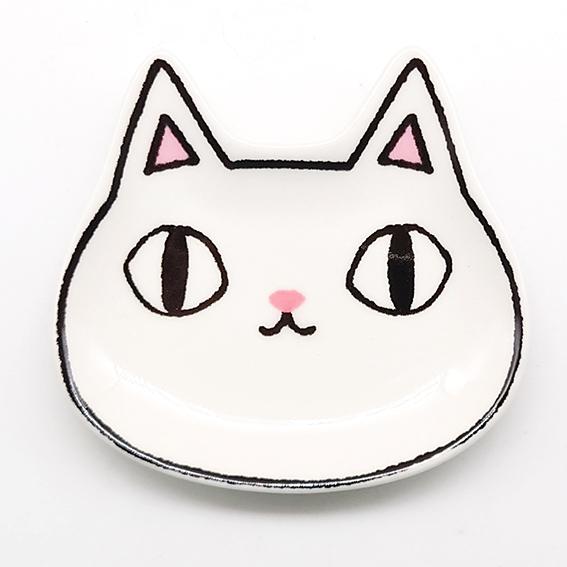 にゃん屋 猫3兄弟 顔 小皿 3枚セット 猫 ネコ ねこ 和食器 陶器 磁器