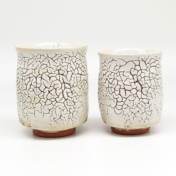 萩陶苑（SHUTOUEN） 萩焼 湯呑 ペア かいらぎ 佳俊作 木箱入 夫婦茶碗