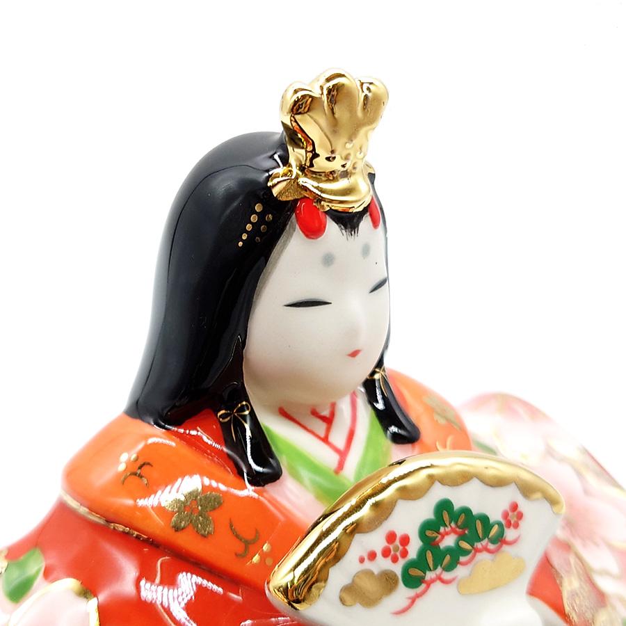 雛人形 コンパクト 陶器 薬師窯 彩絵花衣親王雛 蒔絵調 桜 卓上 親王