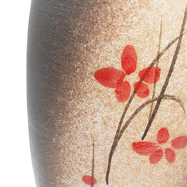 信楽焼 花瓶 おしゃれ 陶器 手描き 花絵 花入 フラワーベース