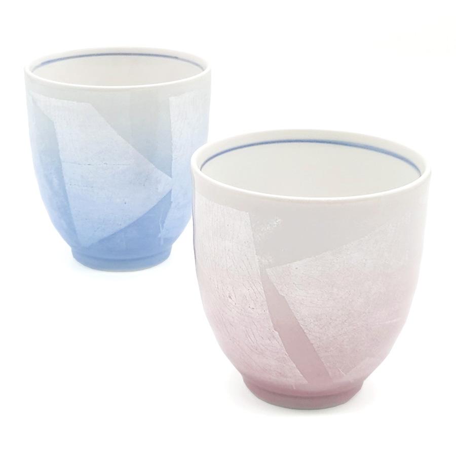 楽山焼　珈琲茶碗と夫婦湯呑 2点　カップ＆ソーサー　ペア　水月焼　二六焼 九谷焼 湯呑み ペア 春夏秋冬 夫婦湯呑 夫婦茶碗 茶碗 陶器 和食器