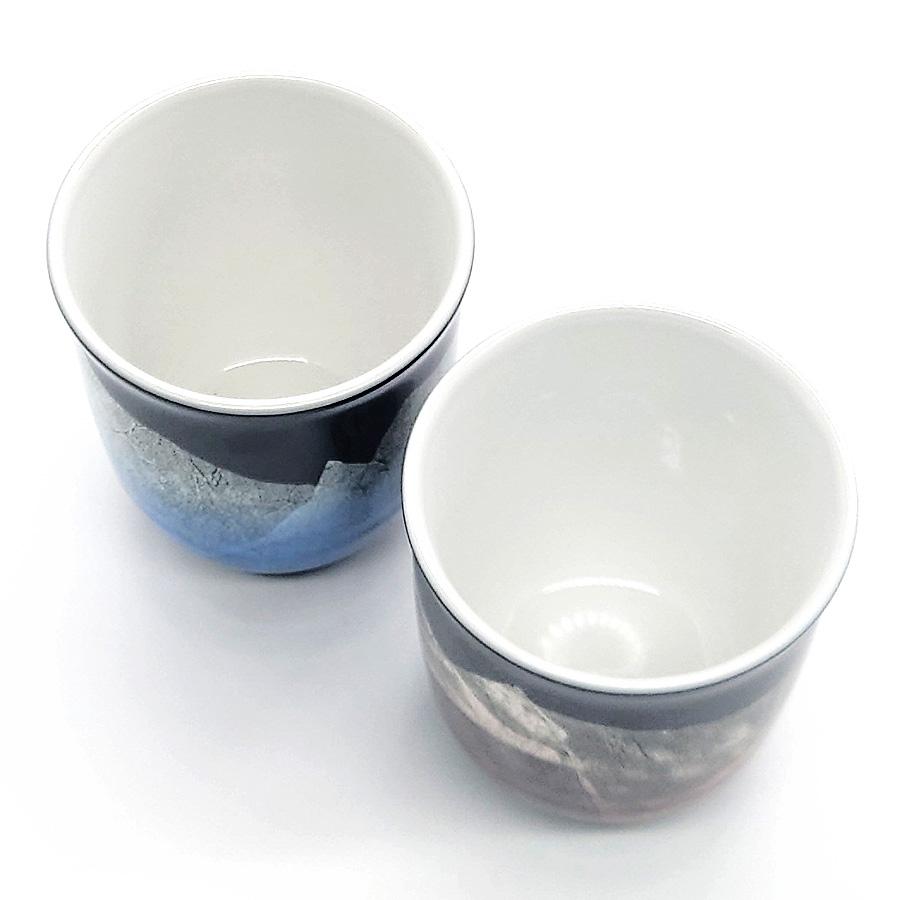 九谷焼 湯呑み ペア 天目銀彩 夫婦湯呑 夫婦茶碗 茶碗 陶器 和食器