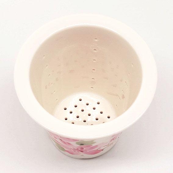 セラミック藍 華みさと 耐熱ガラス ティーポット 桜 花柄 茶こし付