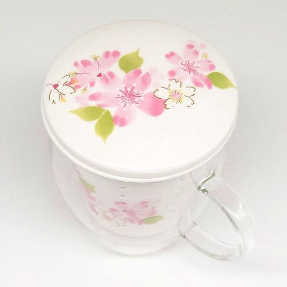 花柄陶器花器 蓋付き 蓋付茶器 花詰